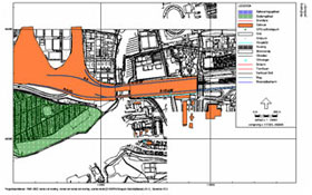 Computer plot van een wegverkeerslawaaiberekening